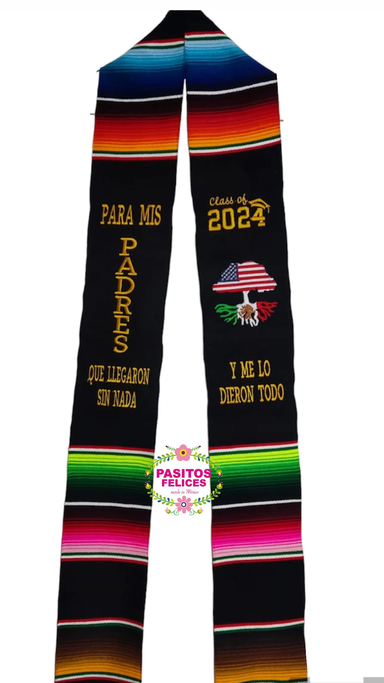 2025* Llegaron sin nada - Black graduation stole IN STOCK