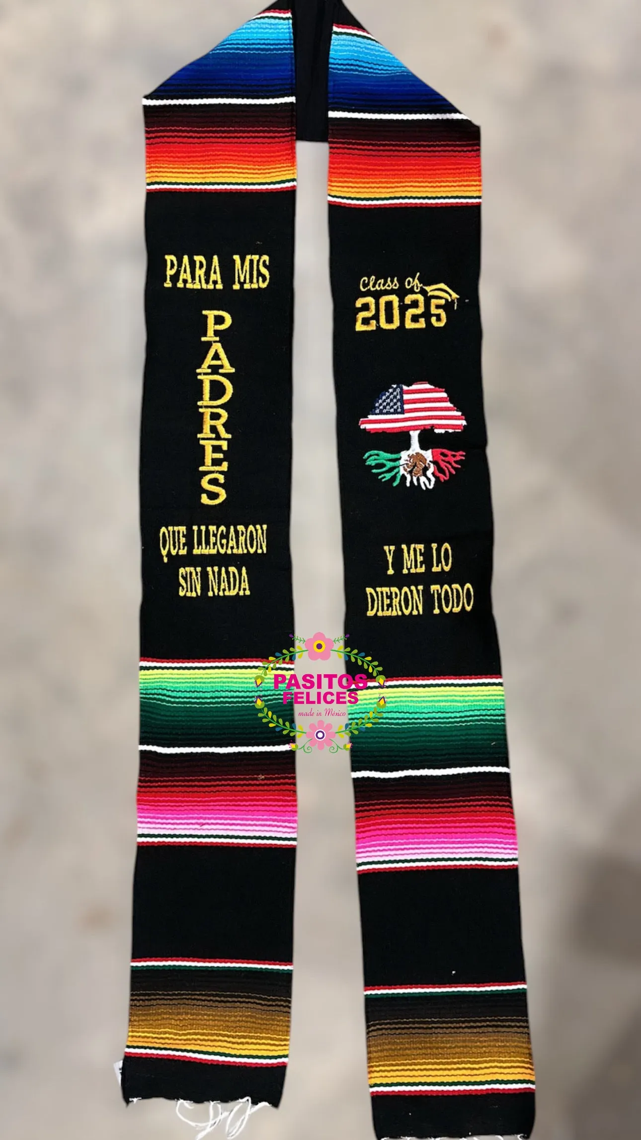 2025* Llegaron sin nada - Black graduation stole IN STOCK