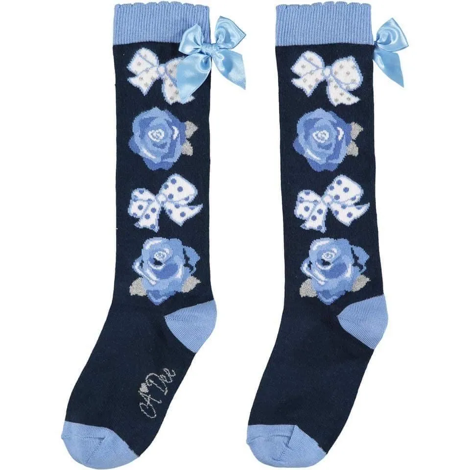 A Dee - Knee High Socks - Navy