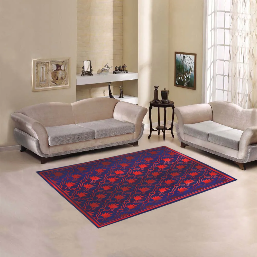 ADINKRA RED LEAF Area Rug 5'3''x4'