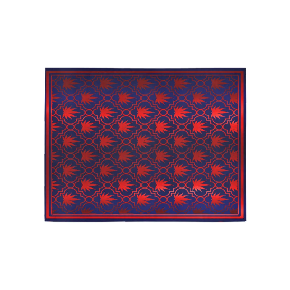 ADINKRA RED LEAF Area Rug 5'3''x4'