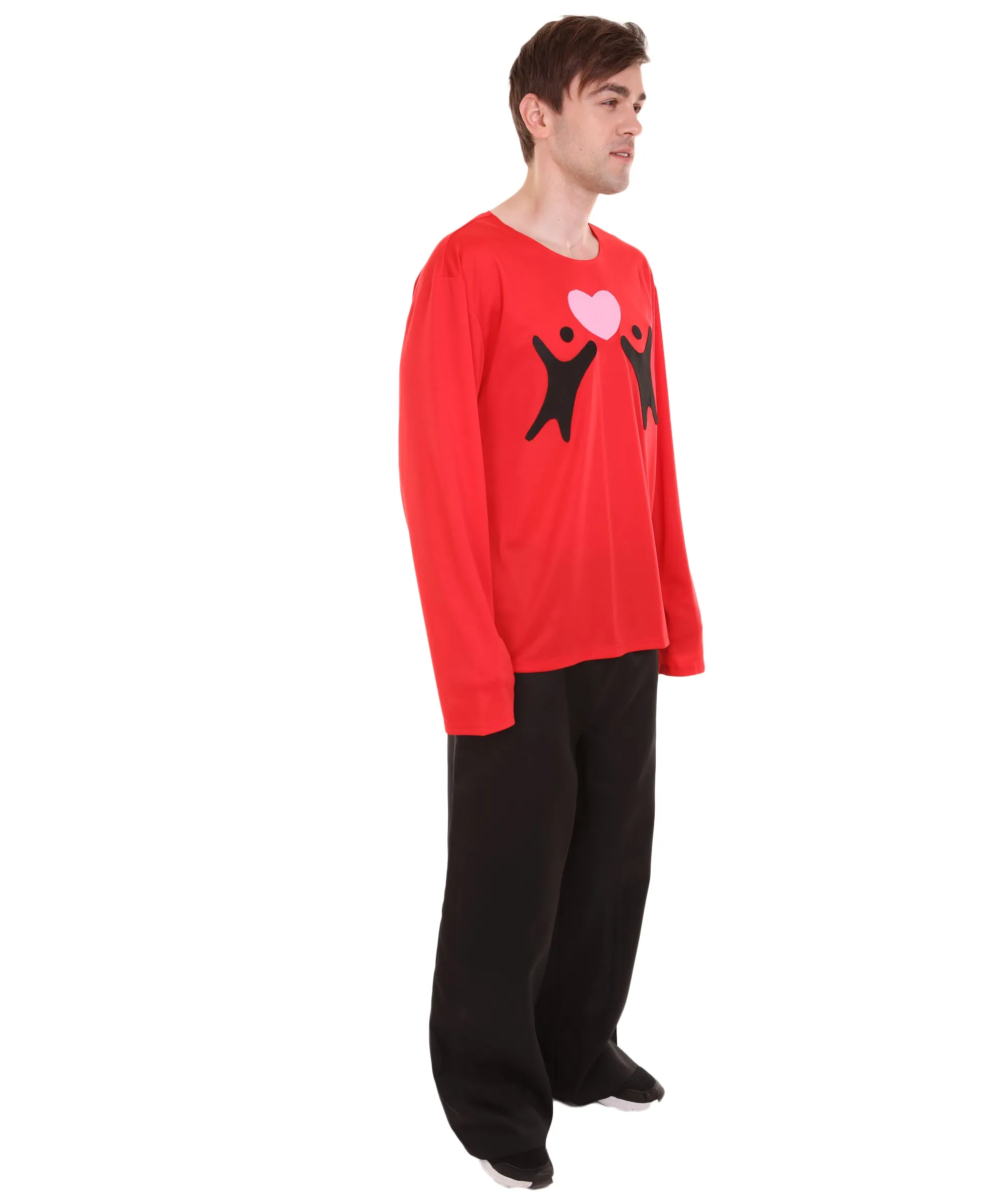 Adult Men's Valentine's Day Falling In Love Red Long Sleeve  Costumes | Red Cosplay Costume