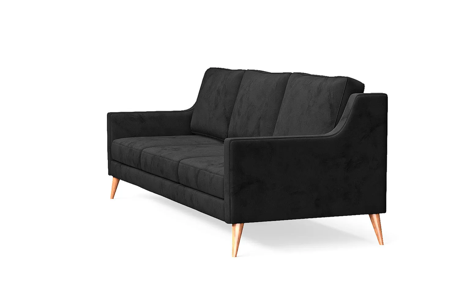 Aquila 3 Seater Sofa Black Velvet