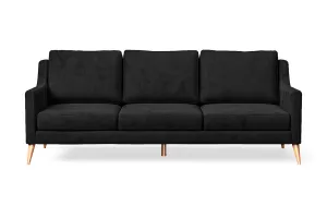 Aquila 3 Seater Sofa Black Velvet