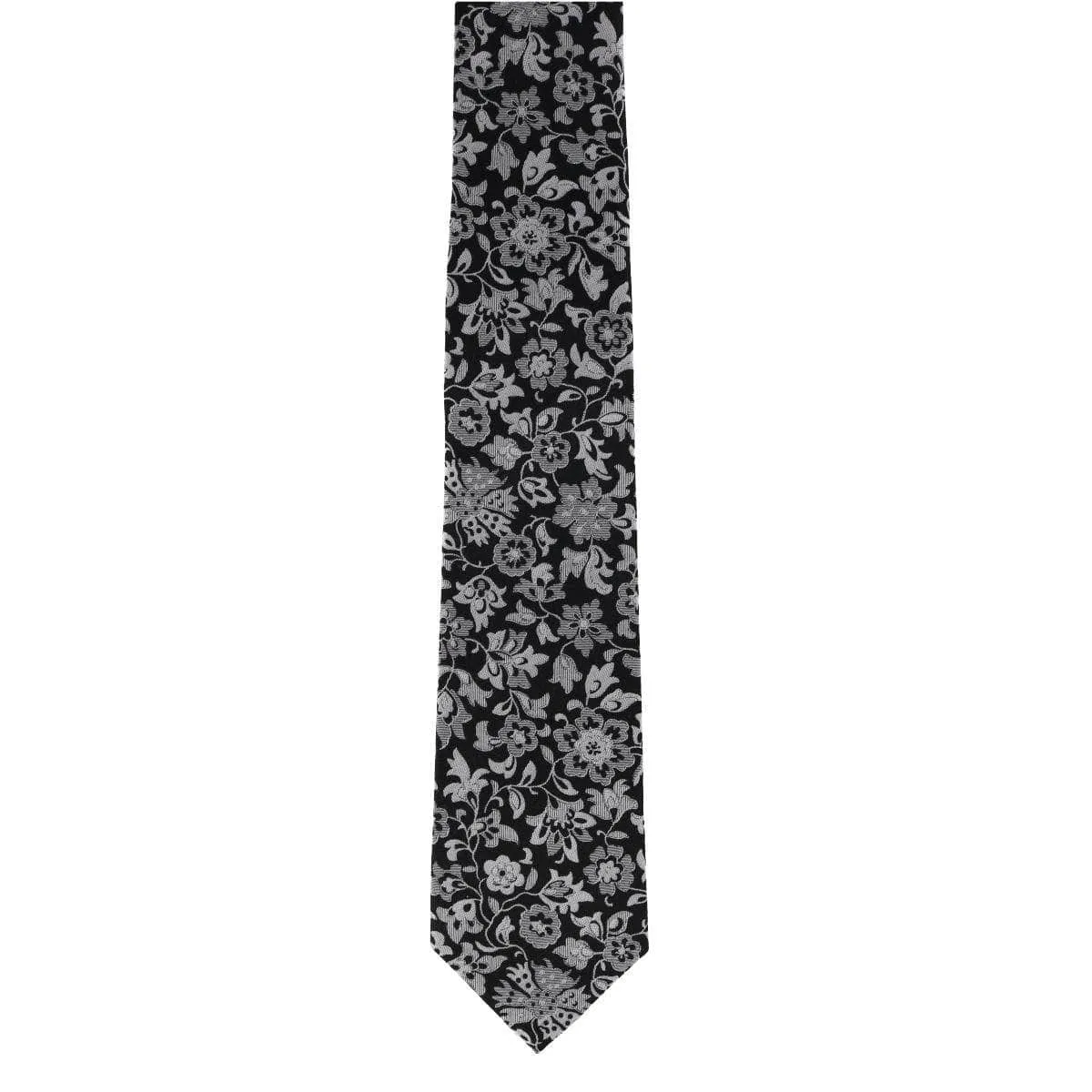 Arian Silver Floral and Vine Business Necktie