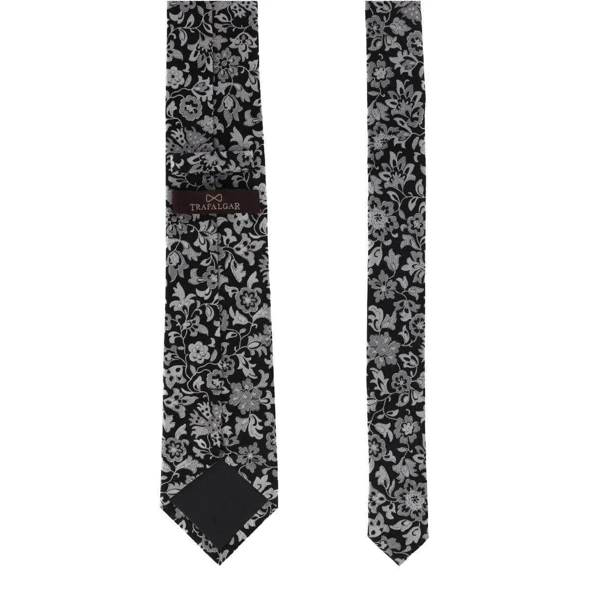 Arian Silver Floral and Vine Business Necktie