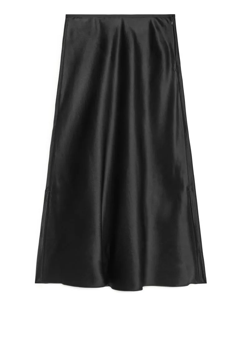 ARKET satin bias skirt