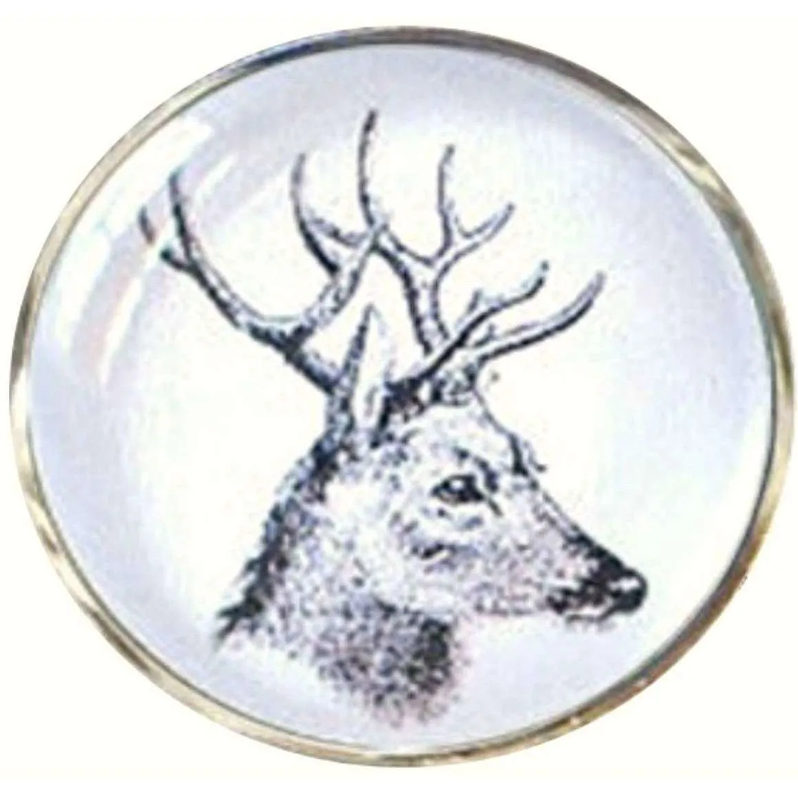 Bassin and Brown Side Stags Head Cufflinks - White/Black