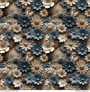 Bohemian Flowers 3D 2 Printed Vinyl Sheet/Wrap