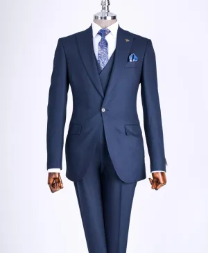 Bojoni Chicago Slim Fit Special Design Navy Blue Suit