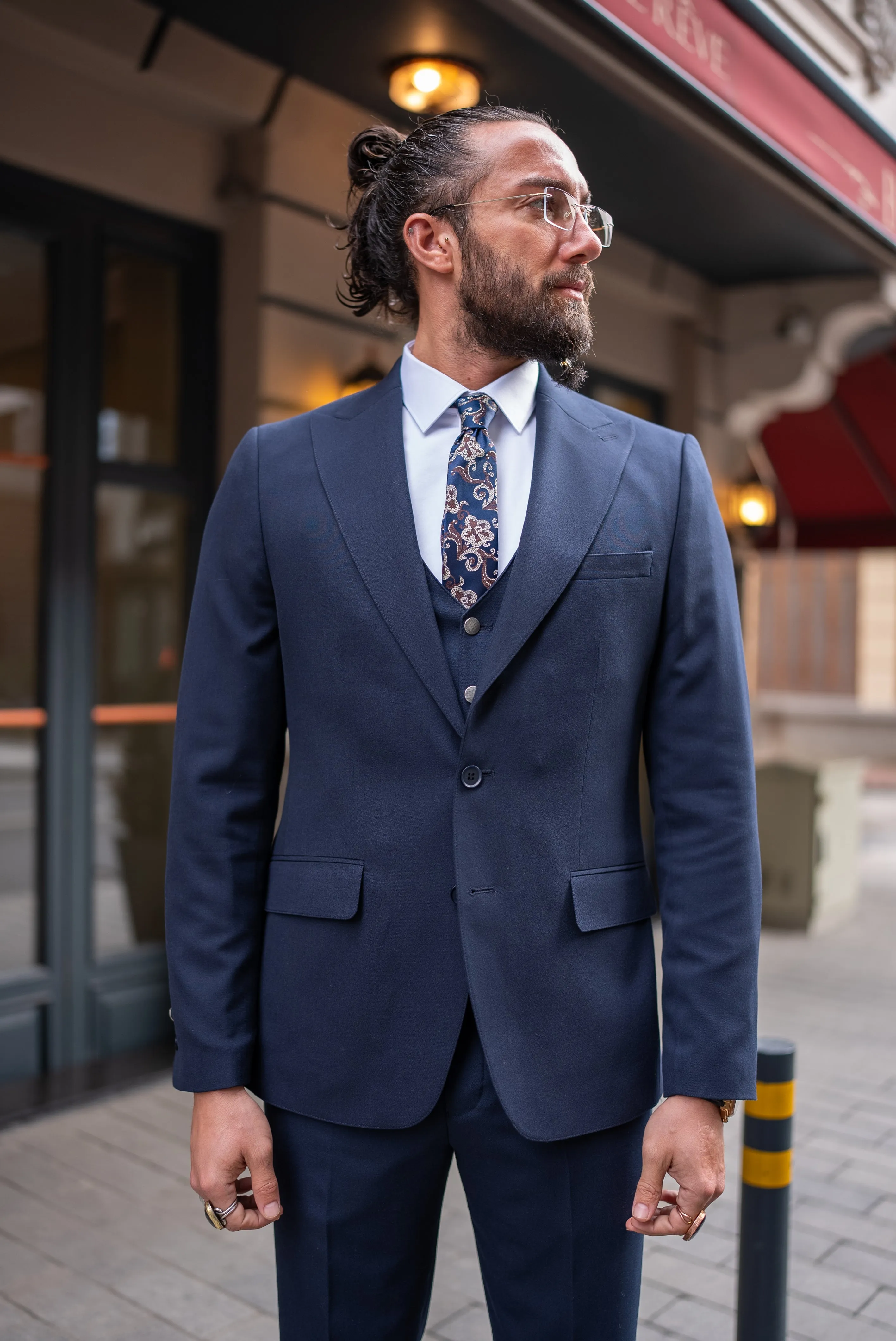 Bojoni Doral Slim Fit Classic Navy Blue Suit