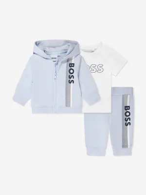 BOSS Baby Boys 3 Piece Tracksuit Set in Blue