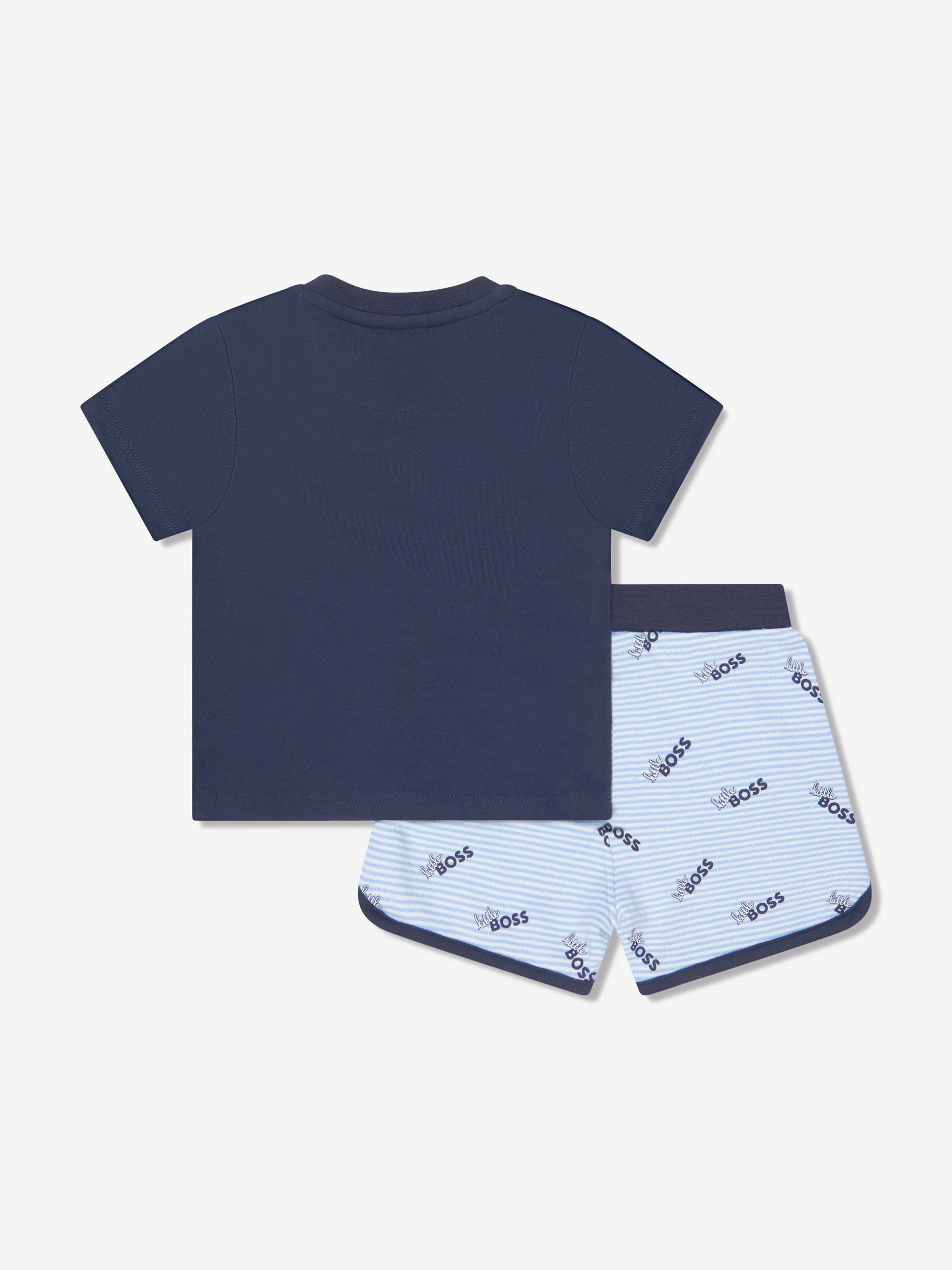 BOSS Baby Boys Organic Cotton T-Shirt And Shorts Set in Navy