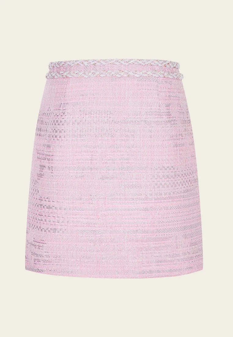 Braided-trim Lurex Skirt