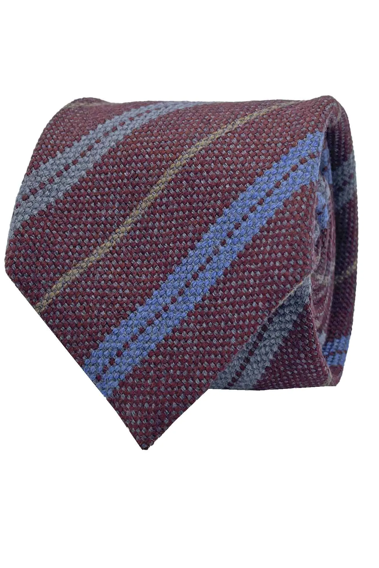 Burgundy little irregular striped wool tie