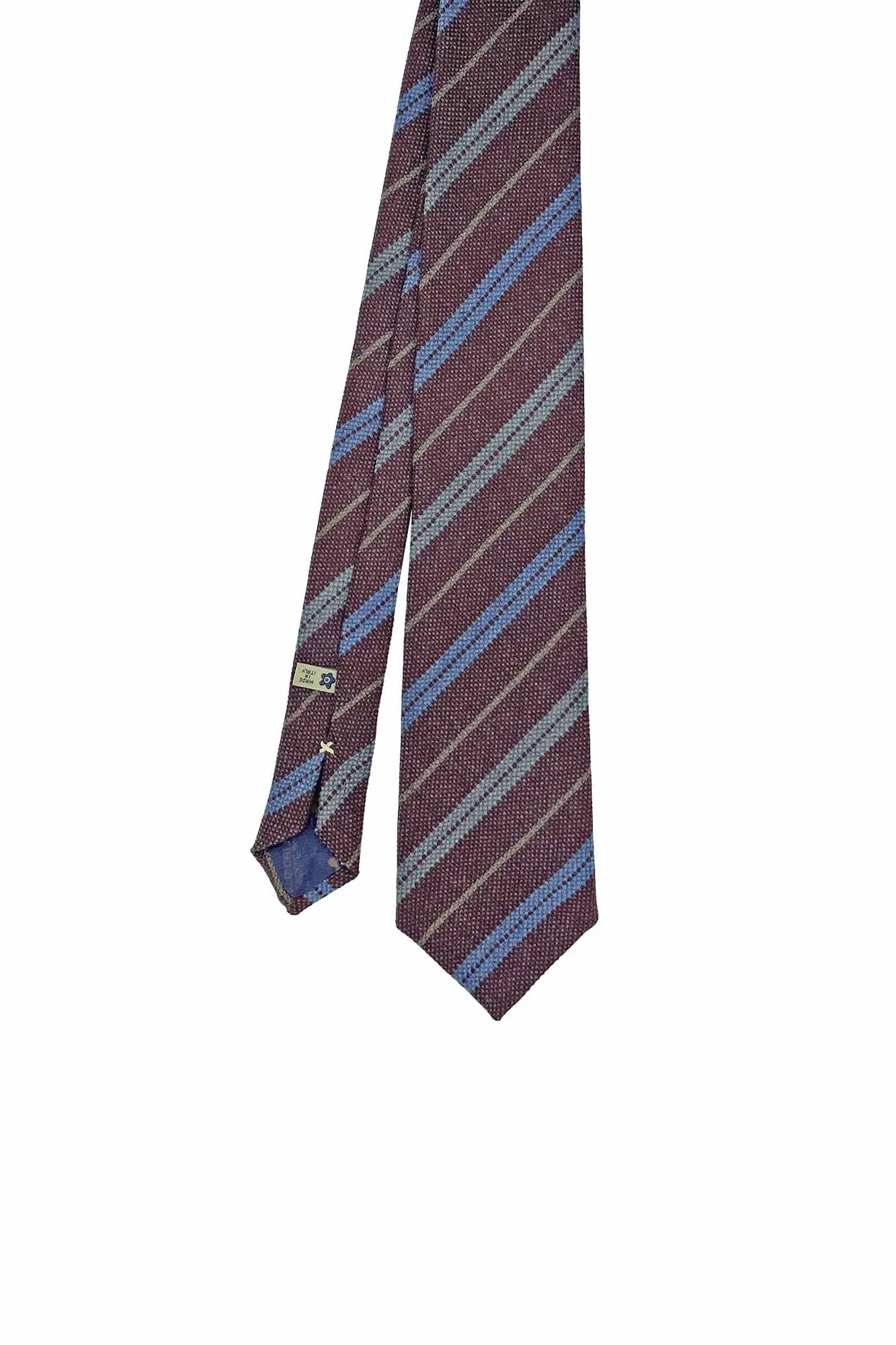 Burgundy little irregular striped wool tie