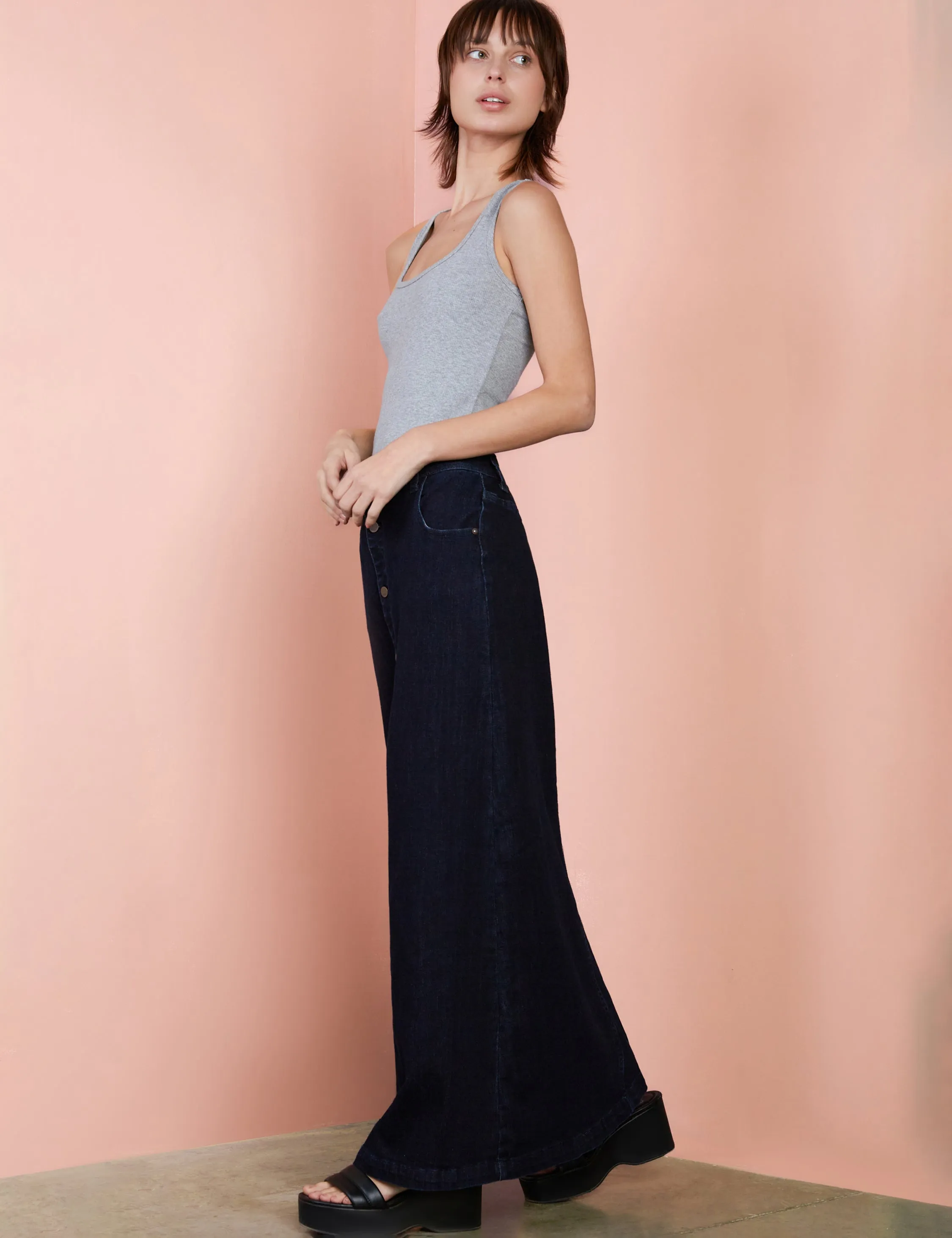 Button Front Maxi Skirt