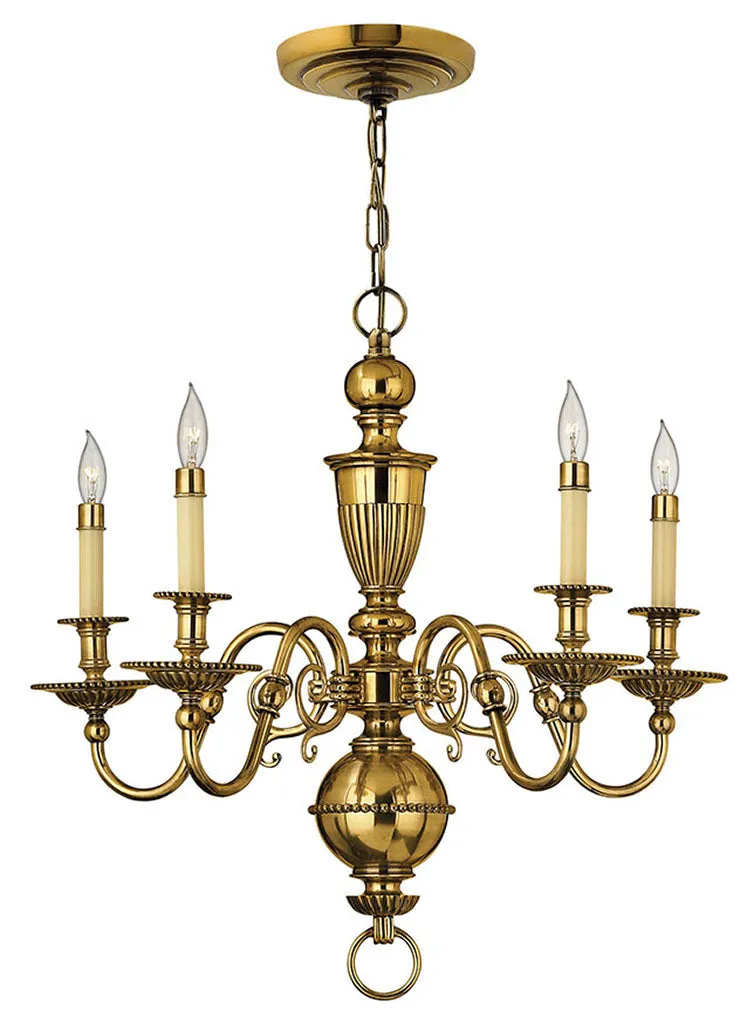 Cambridge Small Single Tier Chandelier in Burnished Brass