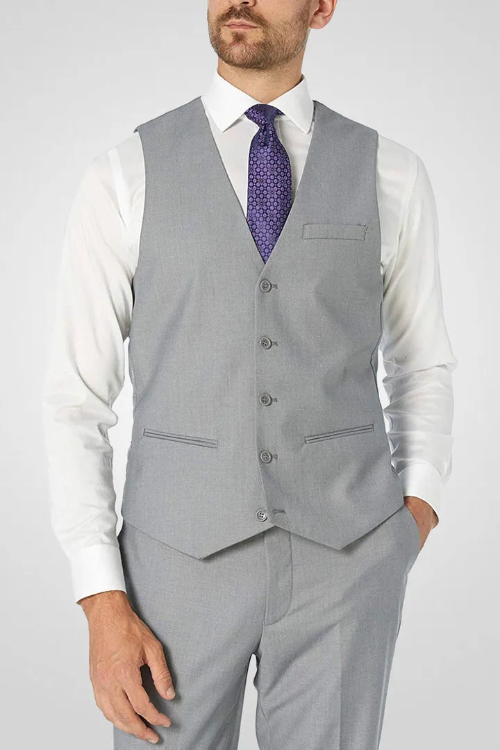 Capitano Solid 2 two-buttons Slim Fit Suit ,2BV-DRESSY SUITS-S00802-LT GREY