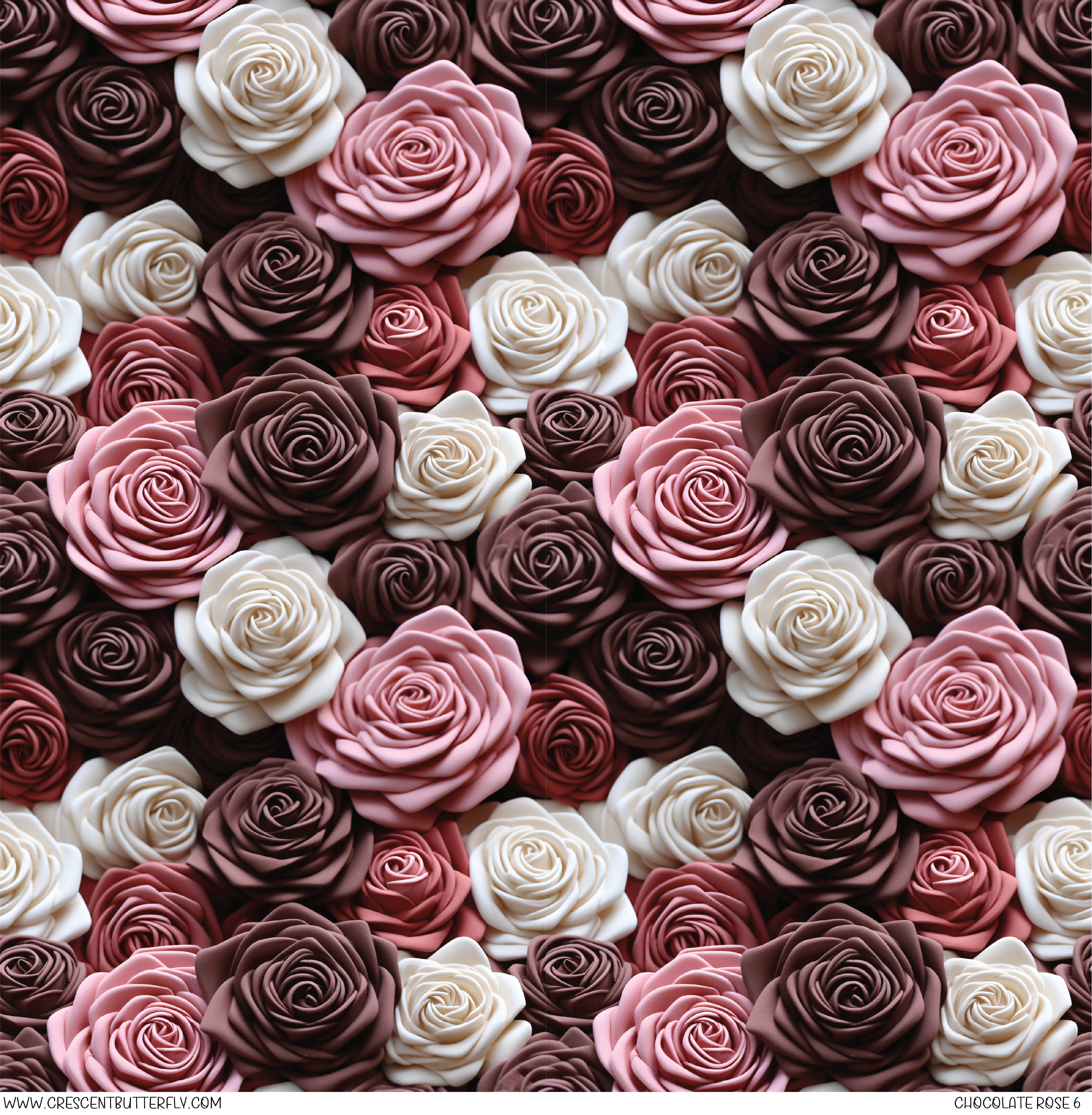 Chocolate Rose 6 Pattern Vinyl Sheet/Wrap