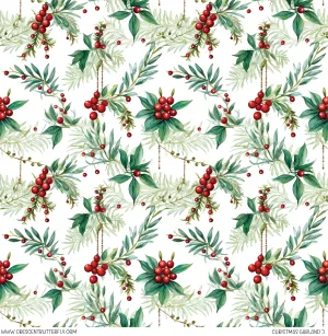 Christmas Garland 5 Printed Vinyl Sheet/Wrap