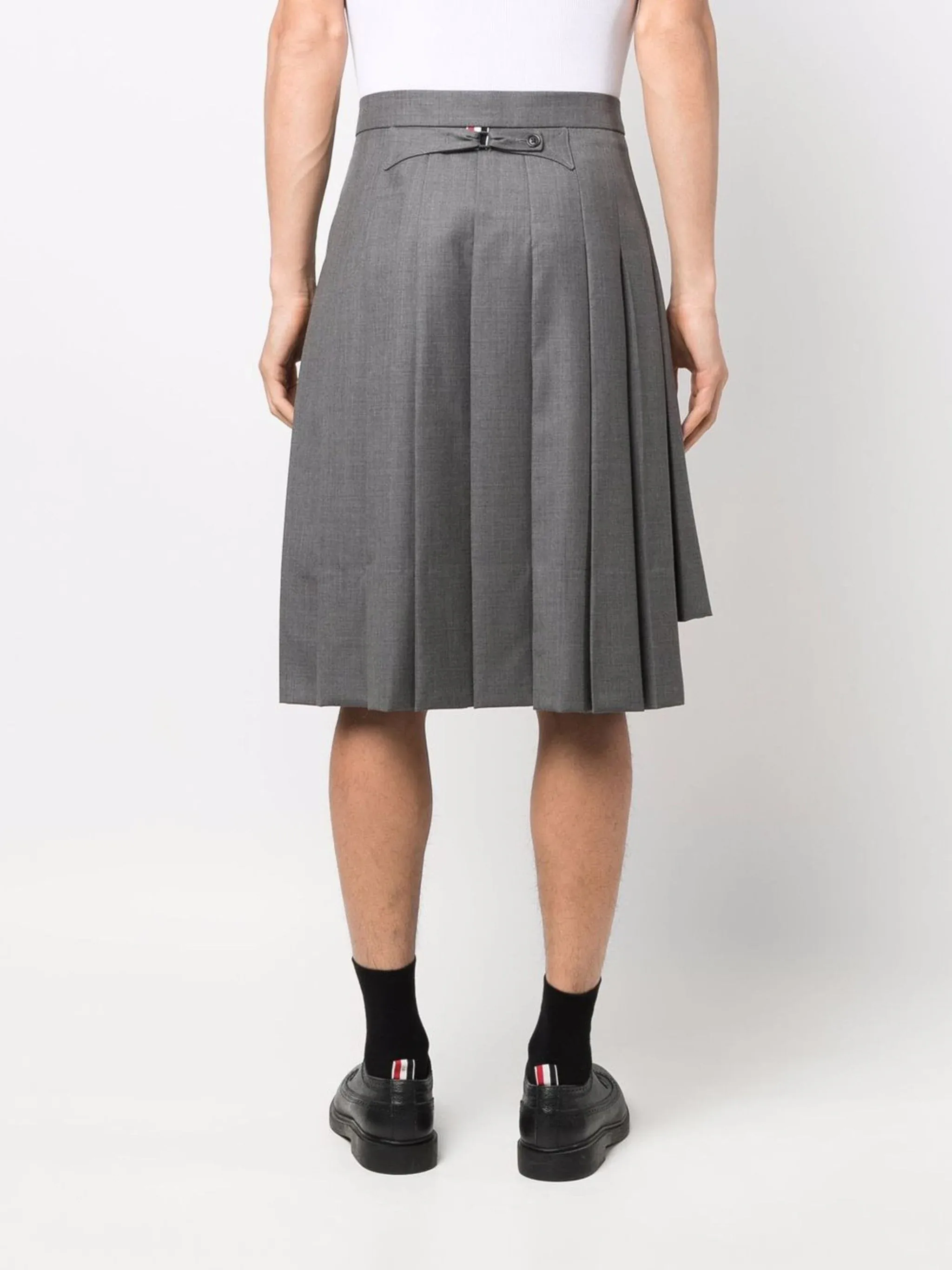 Classic Rise Backstrap Knee Length Skirt