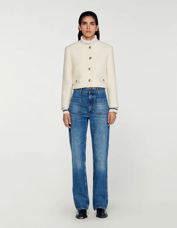 Cropped Bouclé Wool Jacket