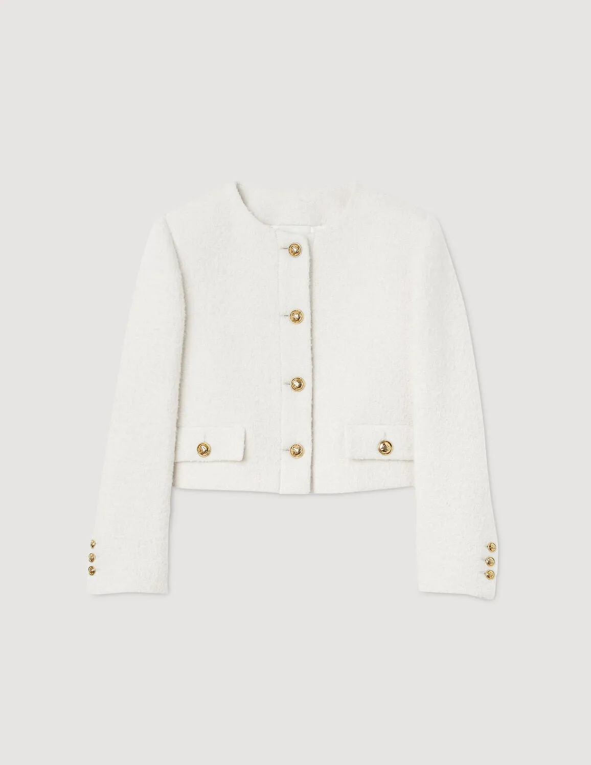 Cropped Bouclé Wool Jacket