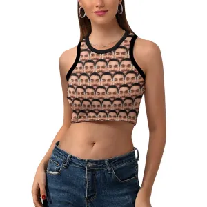 Custom Face Seamless Women's Crop Top Tank Top