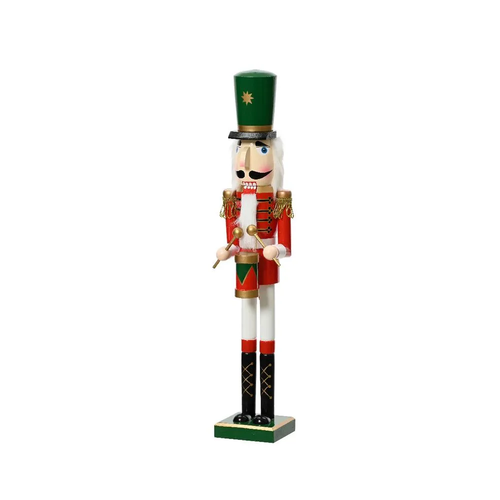 Decoris Pinewood Nutcracker with Drums 50cm - Red