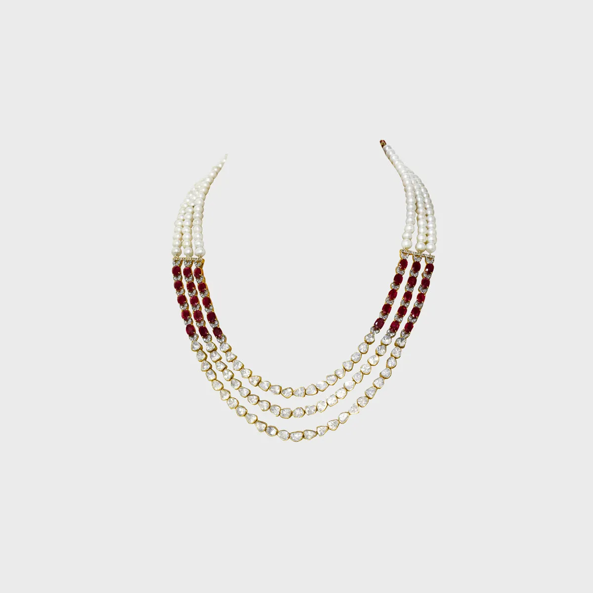 Discover the epitome of elegance with our fusion-style three-line necklace - (WDN1155)