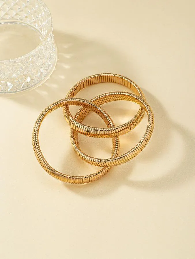 Golden Cobra Triple-Stack Bangle