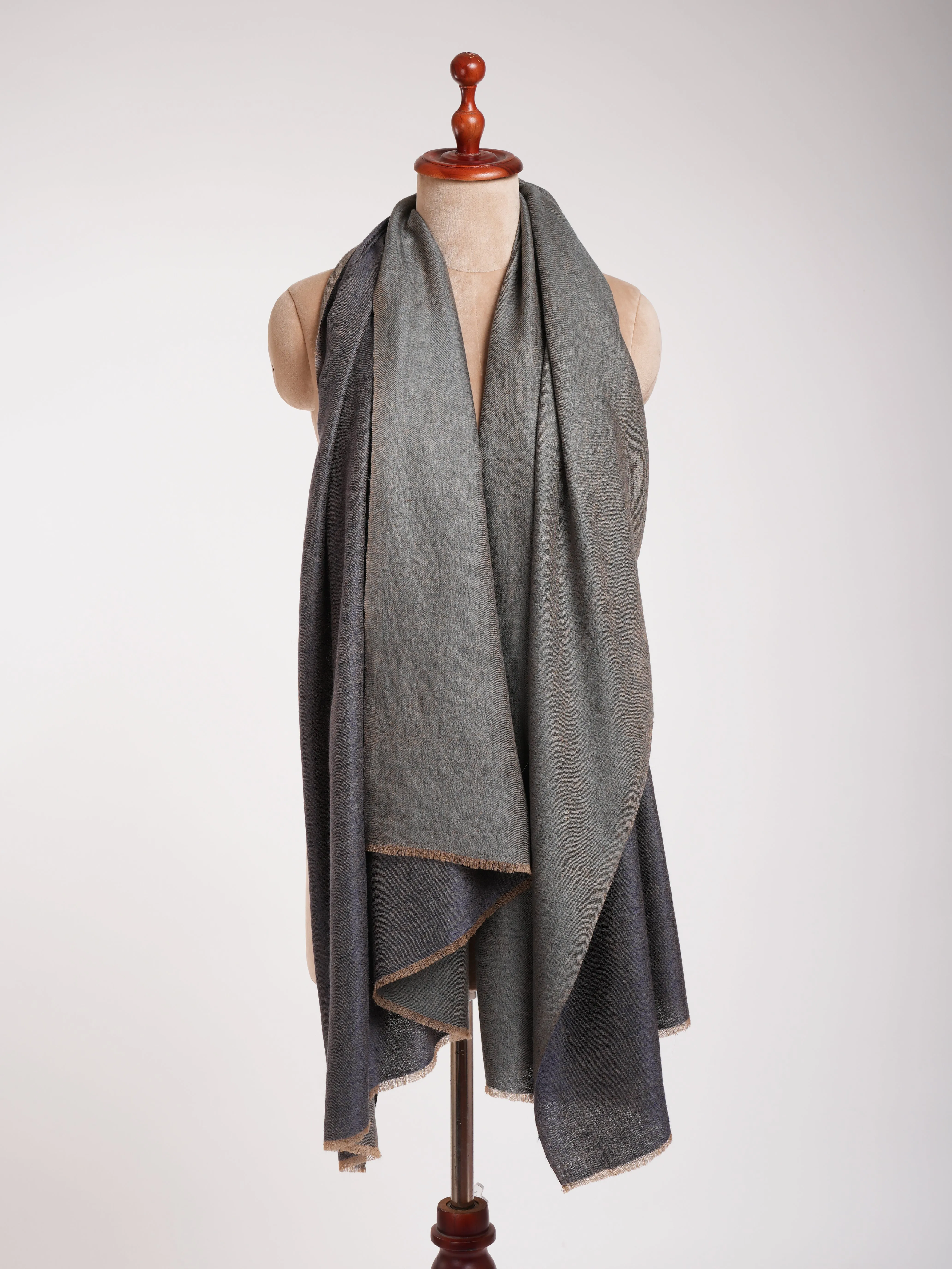 Gray Dorukha Cashmere Pashmina Wrap