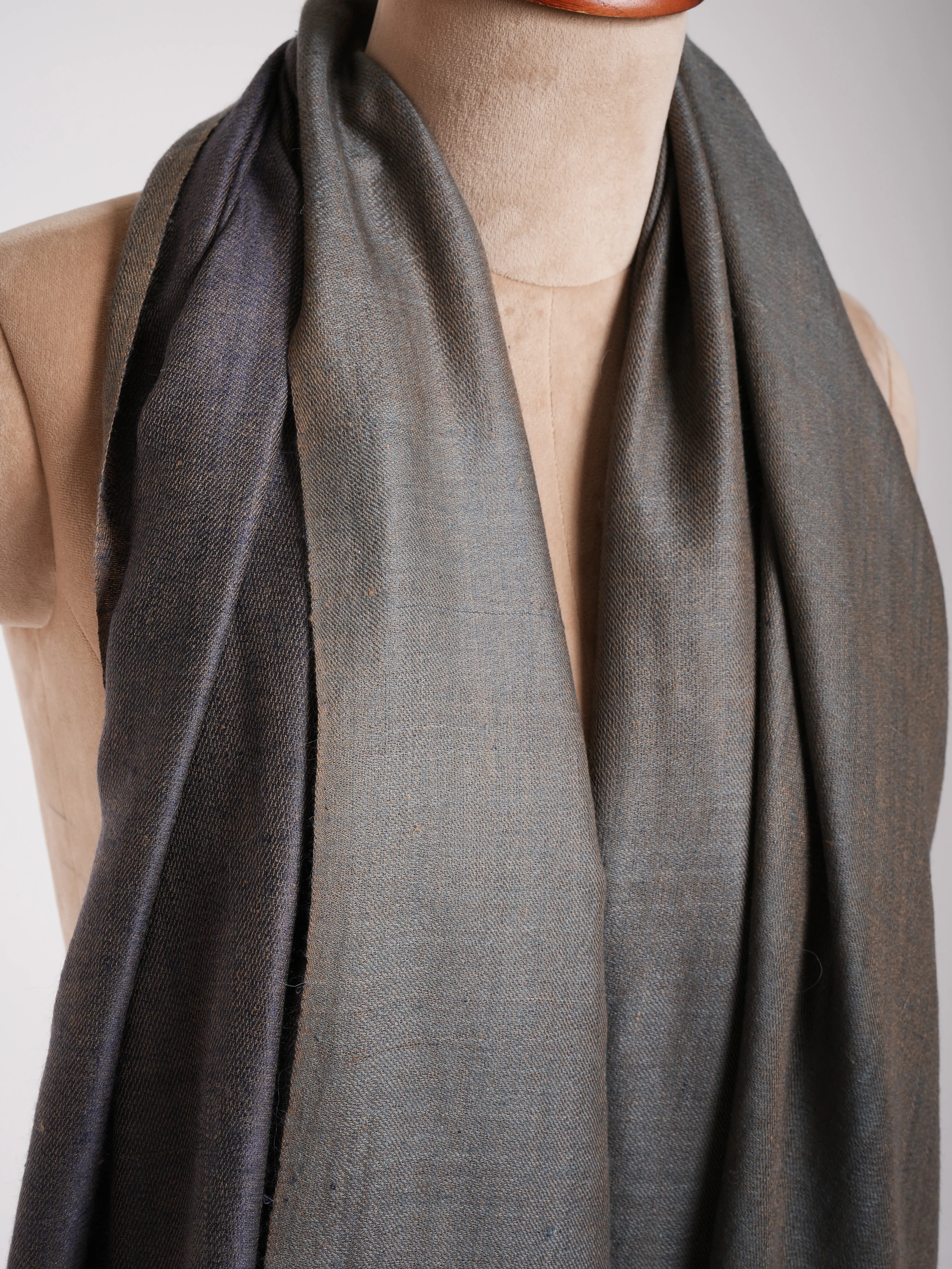 Gray Dorukha Cashmere Pashmina Wrap