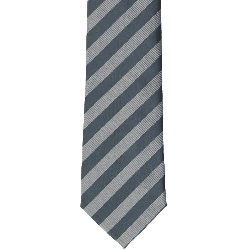 Gray Formal Striped Tie