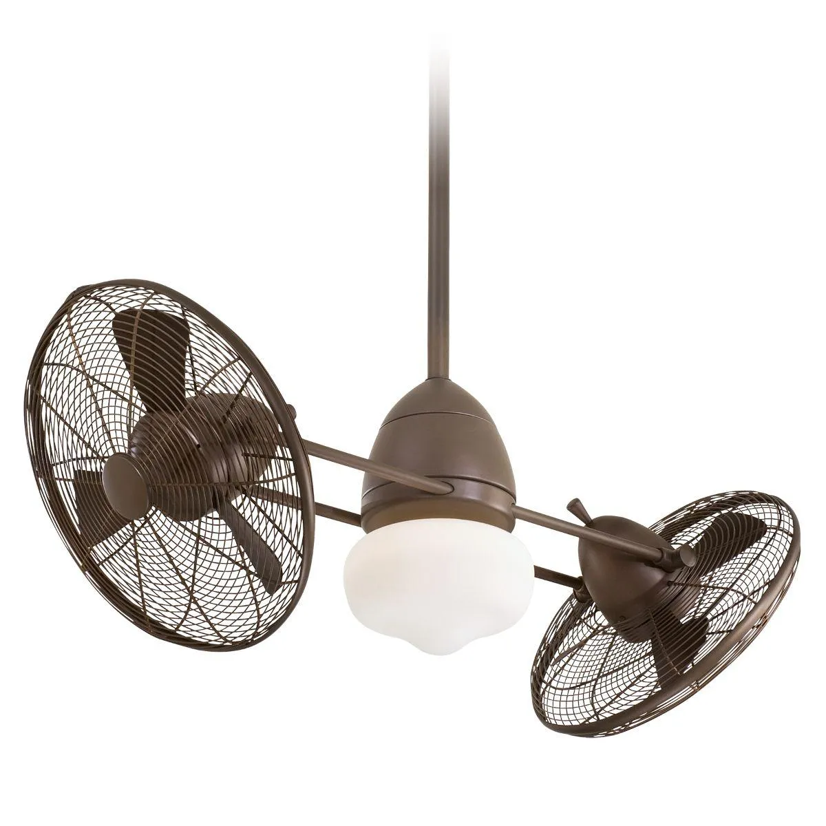 Gyro Wet LED 42" Outdoor Dual Ceiling Fan with Light and Wall Control, Oil Rubbed Bronze