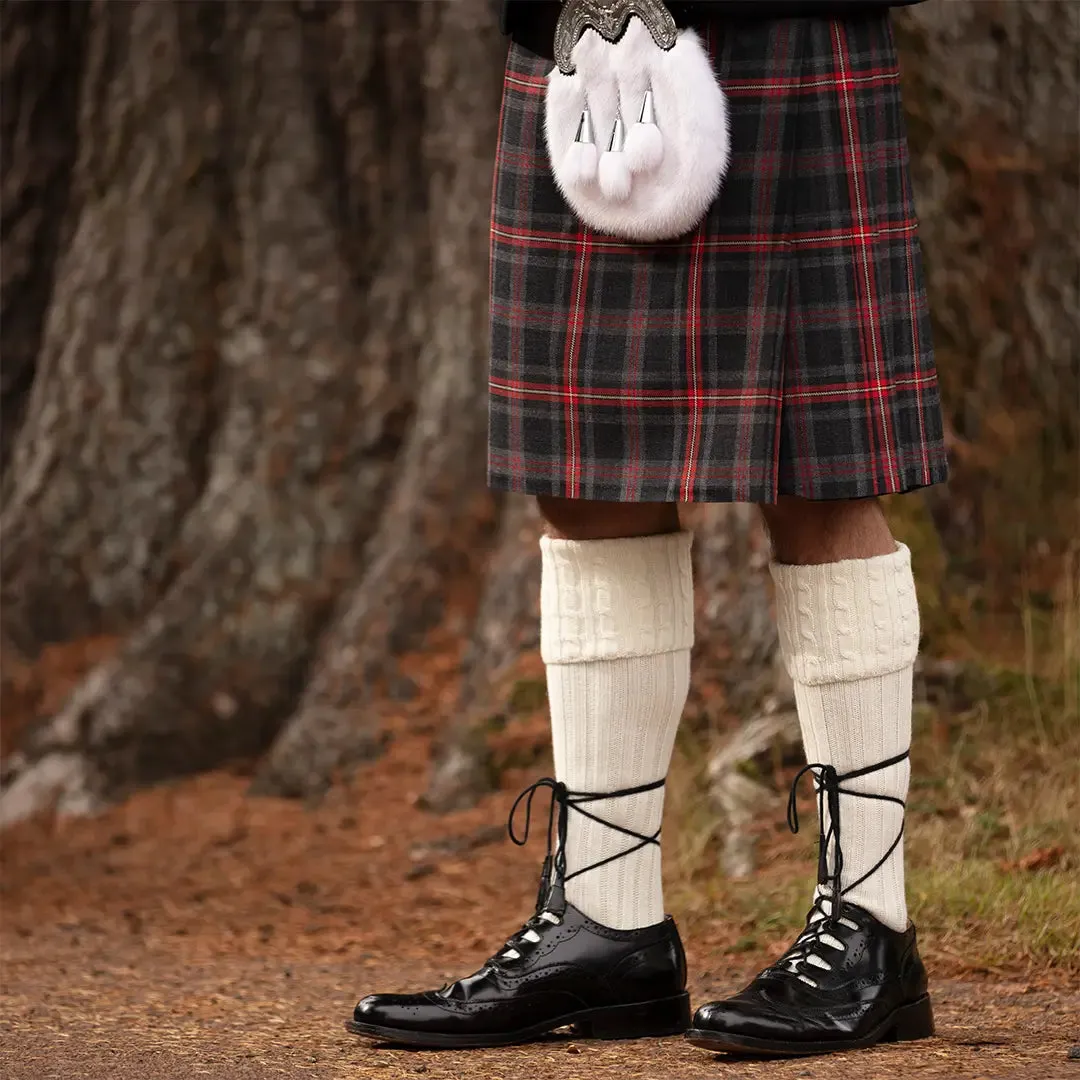 Harris Wool Kilt Hose - Ecru by House of Cheviot