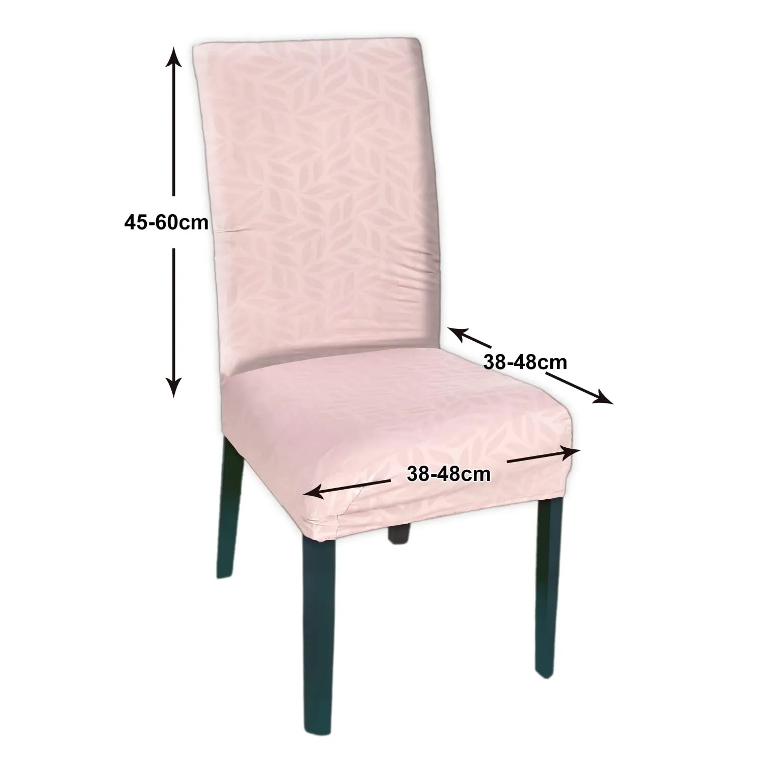 Heart Home Leaf Printed Elastic Stretchable Polyster Chair Cover for Home, Office, Hotels, Wedding Banquet (Pink)-50HH0919