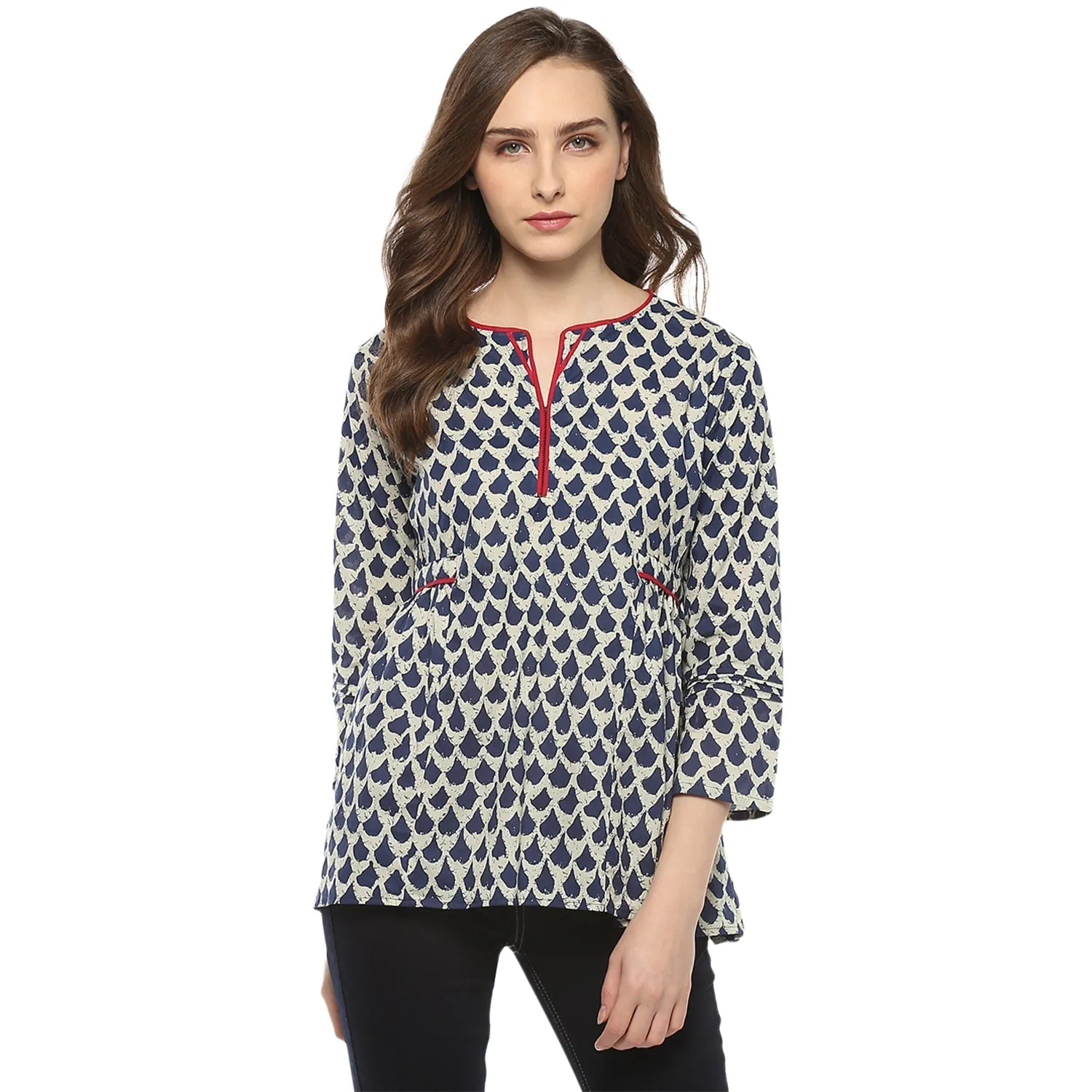 Jashvi Blue Printed  Top