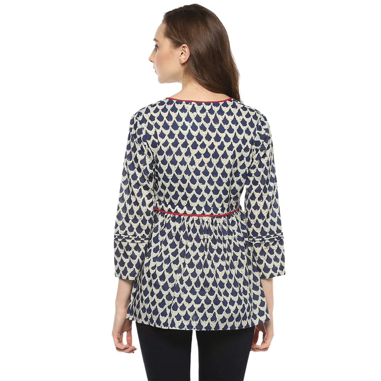 Jashvi Blue Printed  Top