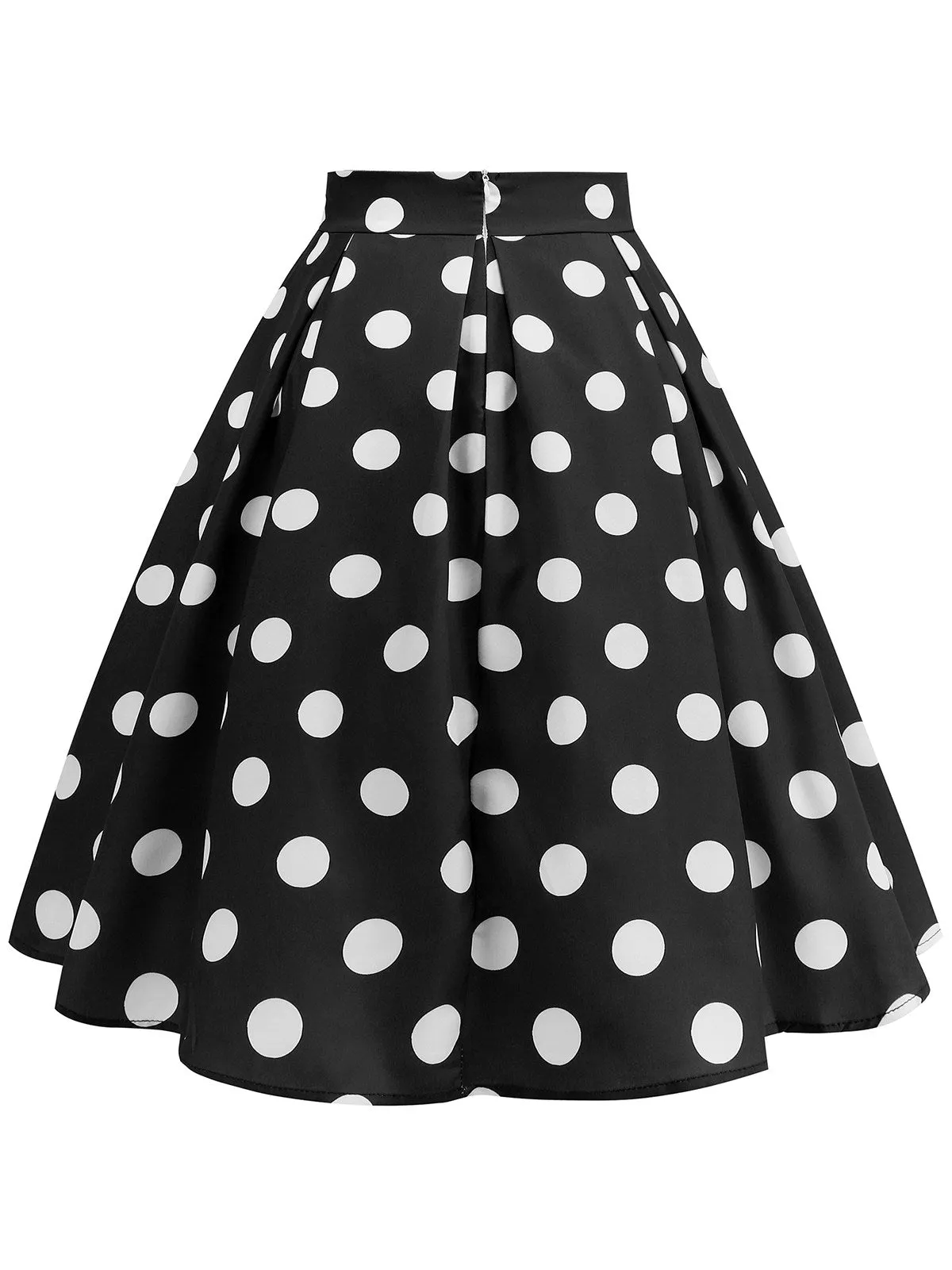 Latest 1950s Polka Dots Solid Zipper Skirt