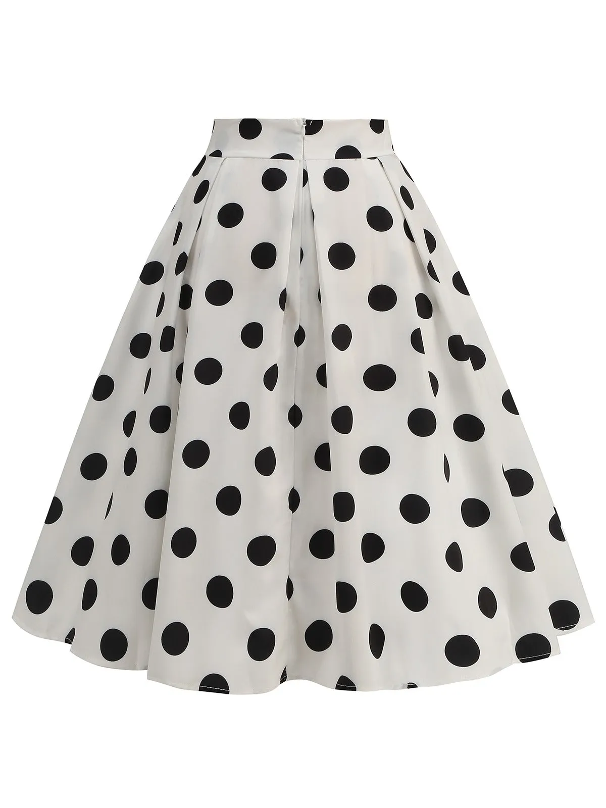 Latest 1950s Polka Dots Solid Zipper Skirt