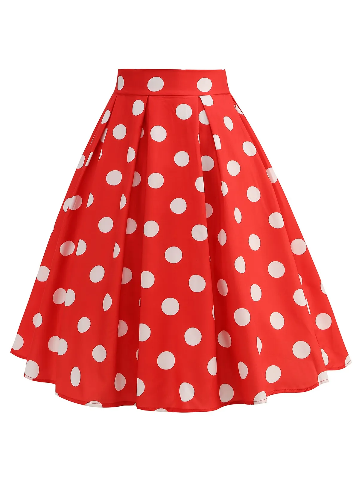 Latest 1950s Polka Dots Solid Zipper Skirt