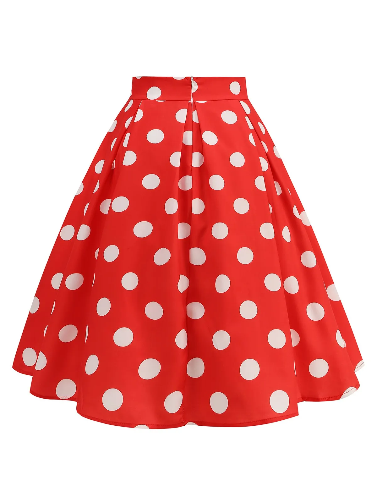 Latest 1950s Polka Dots Solid Zipper Skirt