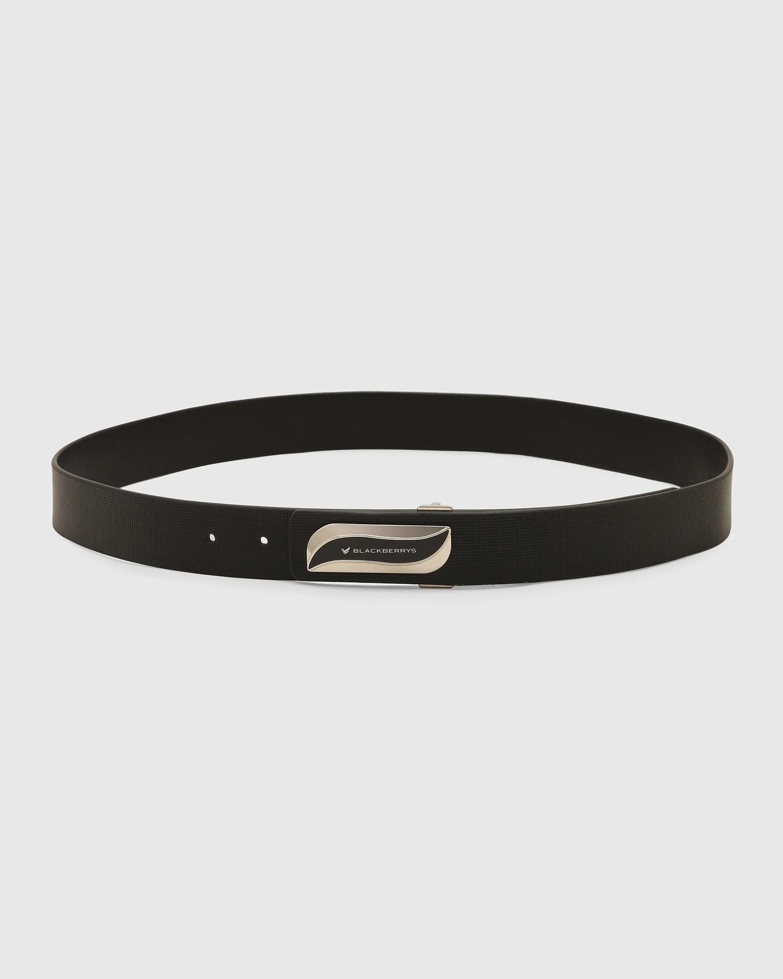 Leather Black Textured Belt - New Parag