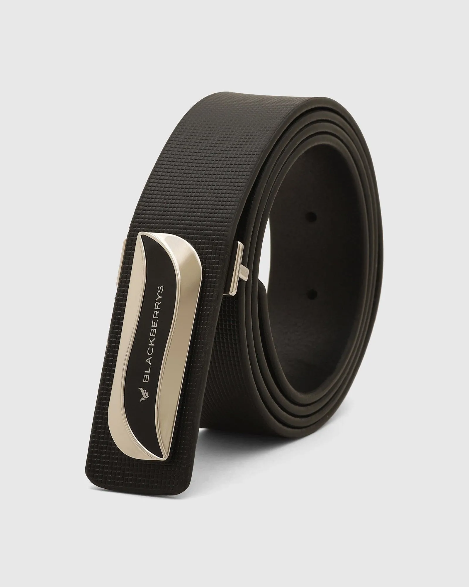 Leather Black Textured Belt - New Parag