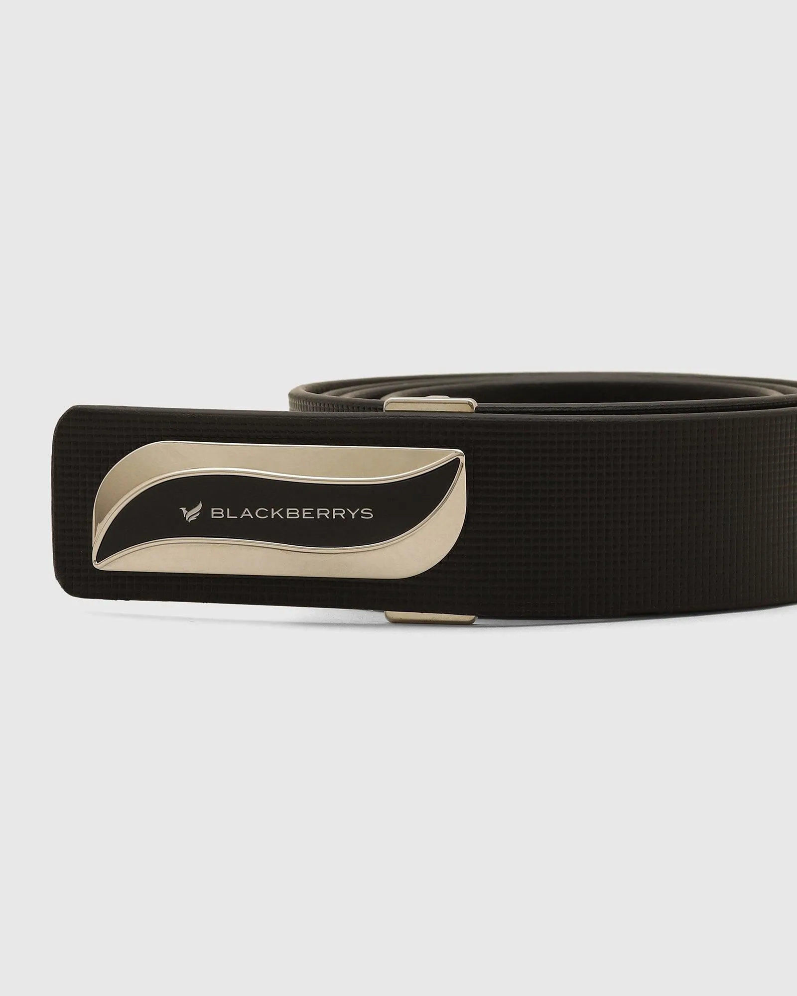 Leather Black Textured Belt - New Parag