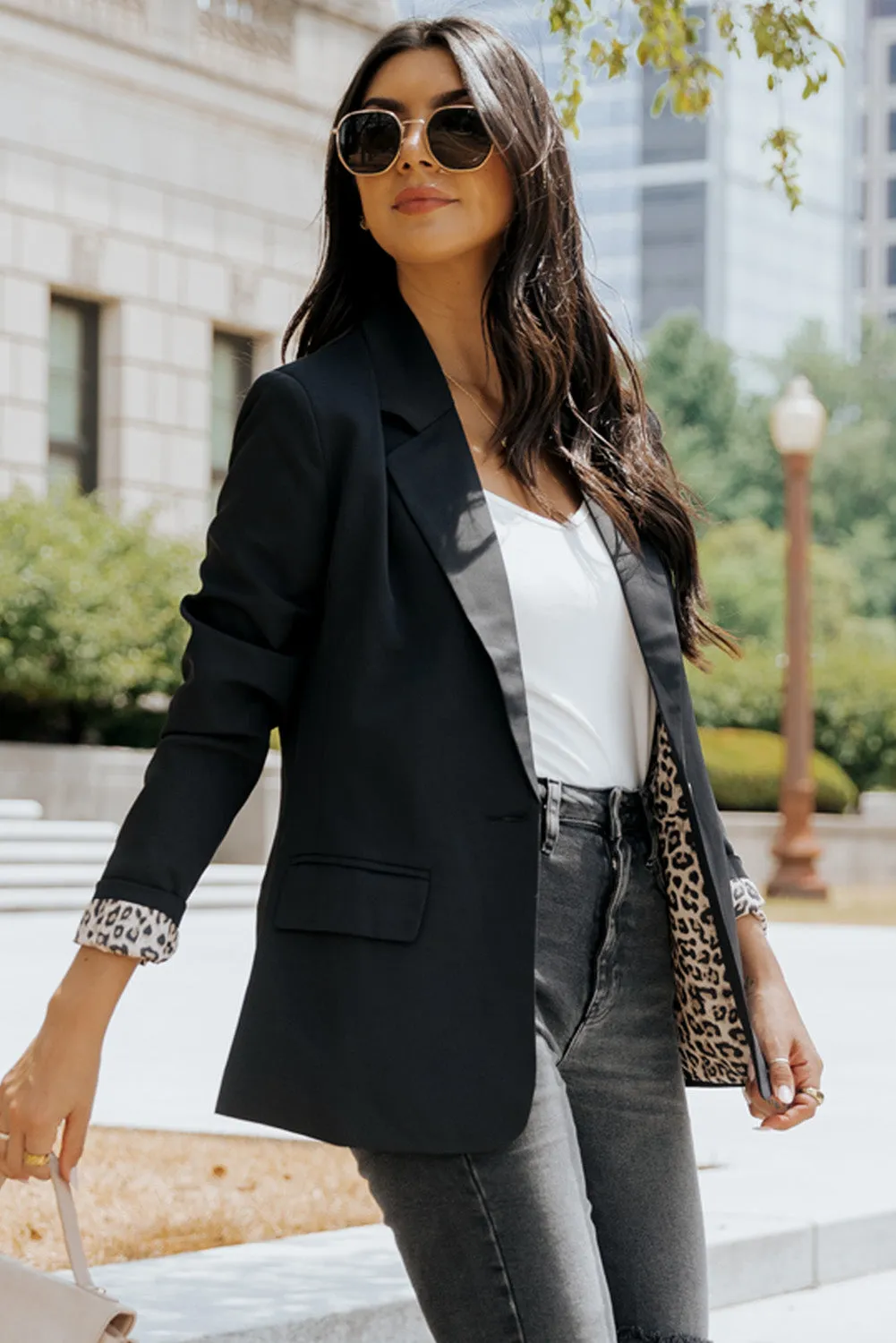 Leopard Lined Blazer