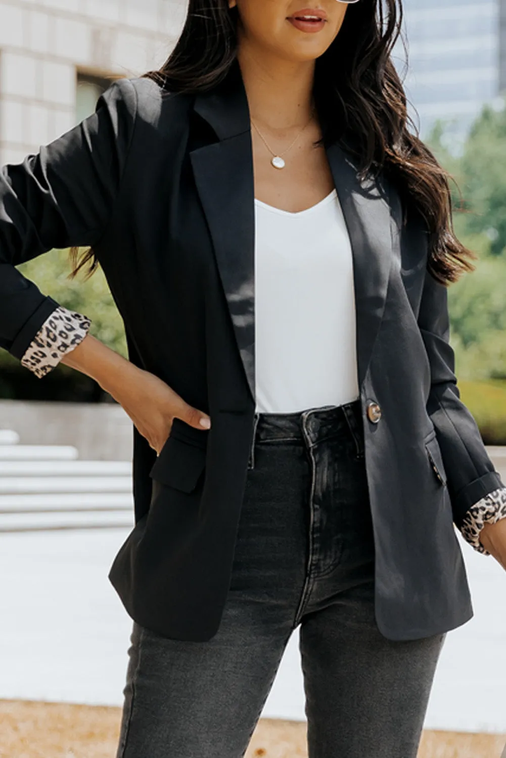 Leopard Lined Blazer