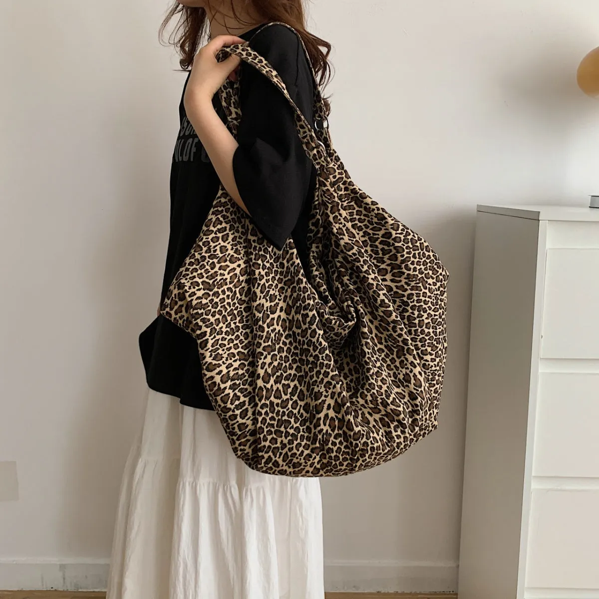 Leopard Polyester Tote Bag